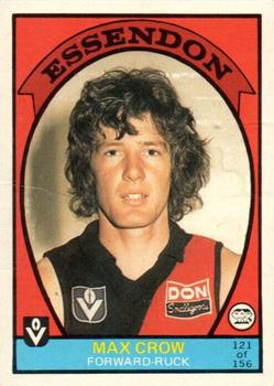 1978 Scanlens VFL #121 Max Crow Front